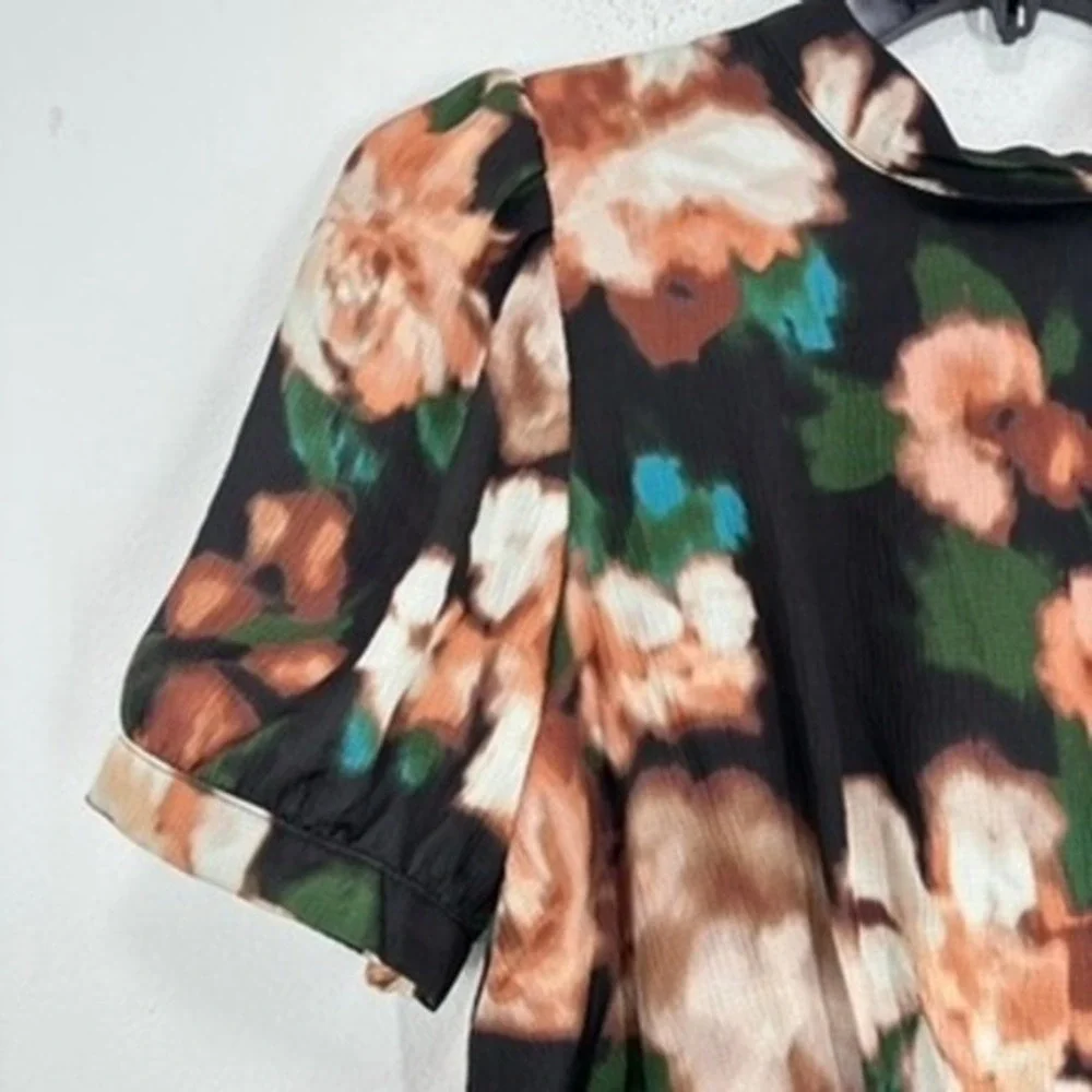 Julia Jordan Women's Midi Dress Size 12 Floral Black Multi Short Sleeve Wedding - Picture 9 of 15
